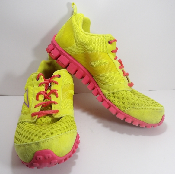 REEBOK RealFlex Women's Neon Yellow & Pink sz. 9 - Picture 1 of 6